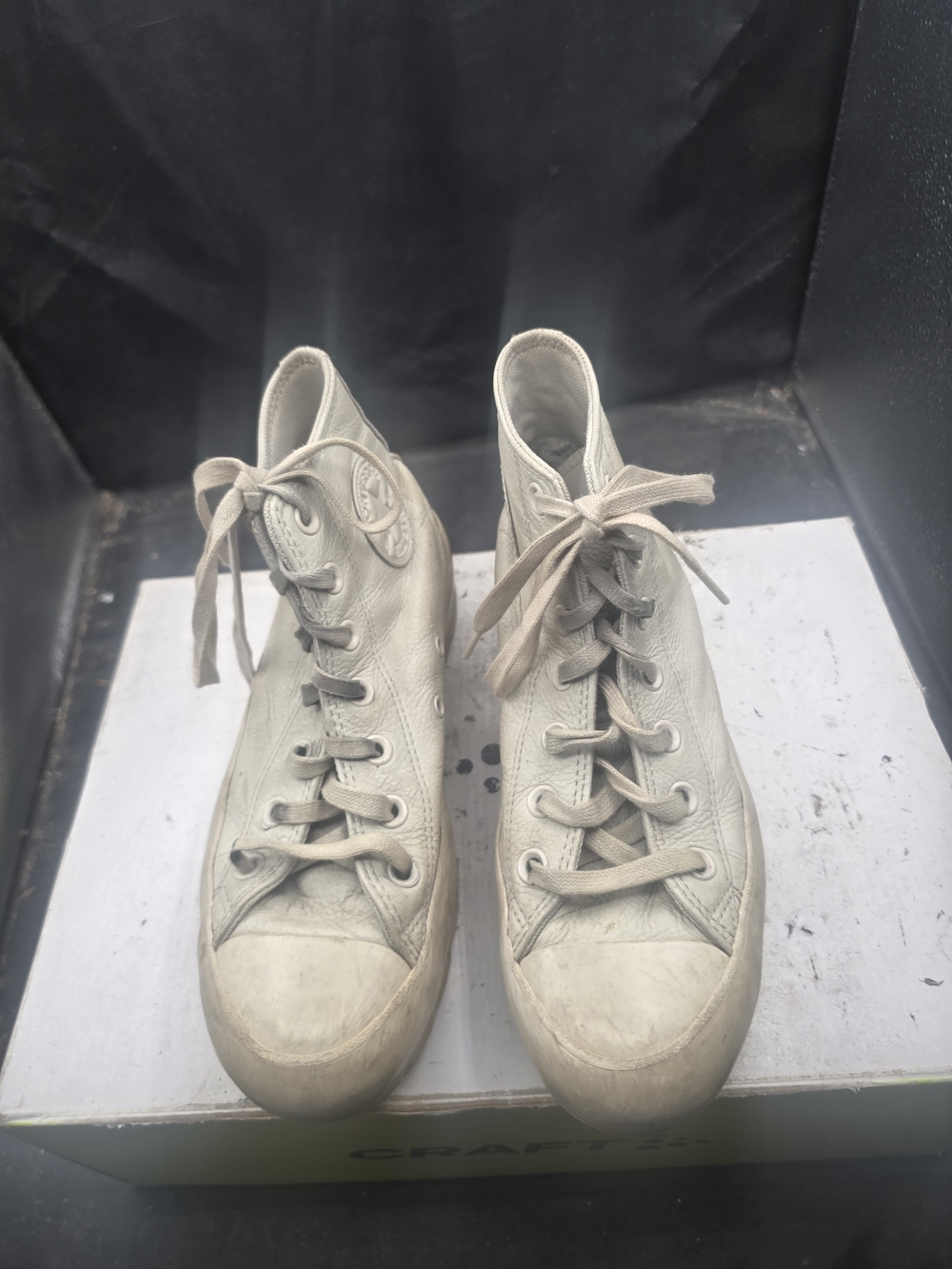 Converse Women's Lace-Up High Top Boots in Light Gray